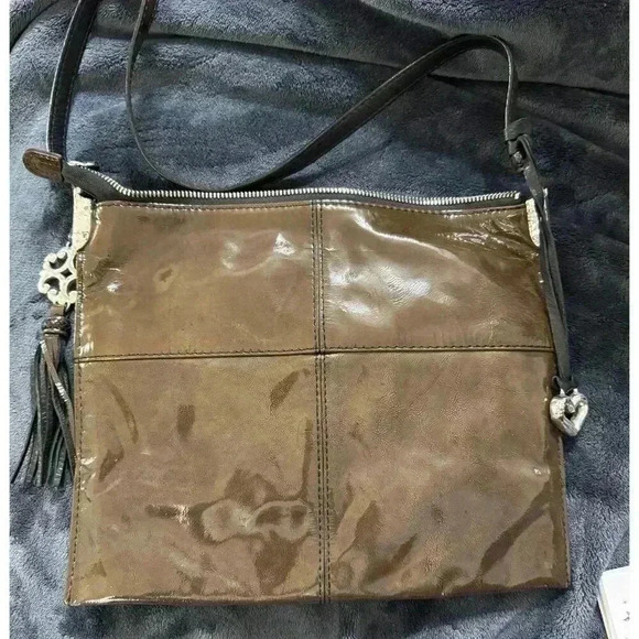 Brighton brown patent leather shoulder bag - Picture 2 of 3